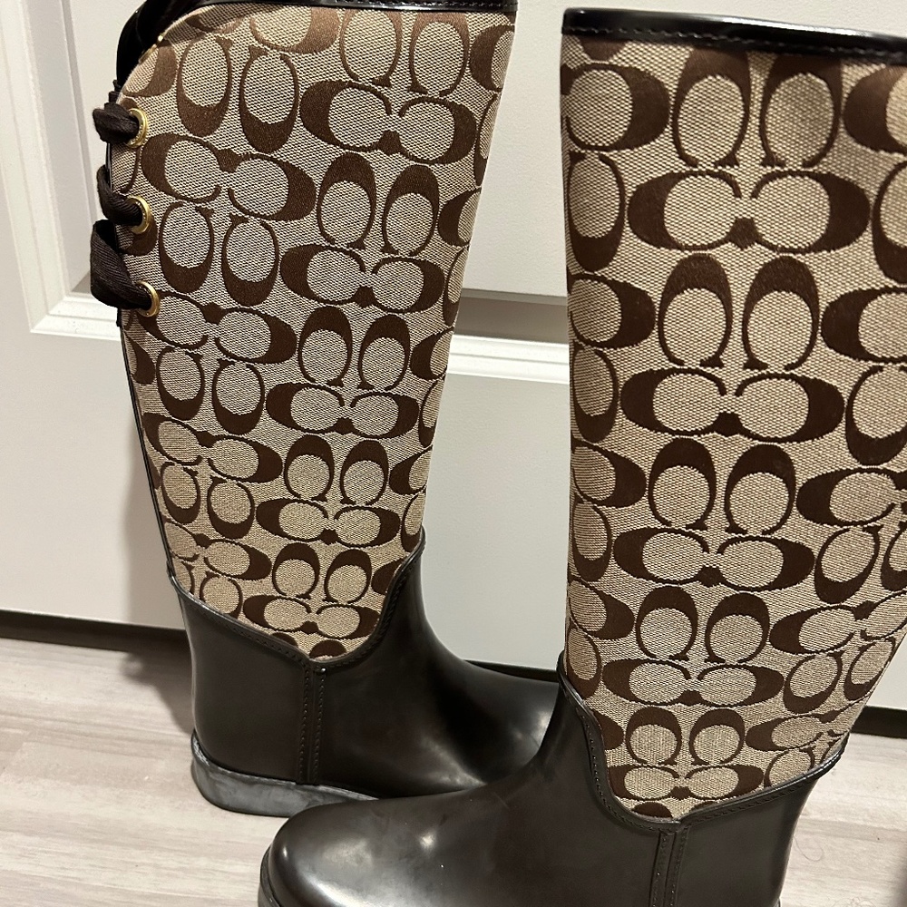 Women coach rain boots